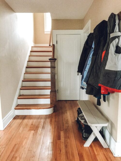 $100 Staircase Makeover by Little by Little Home Before