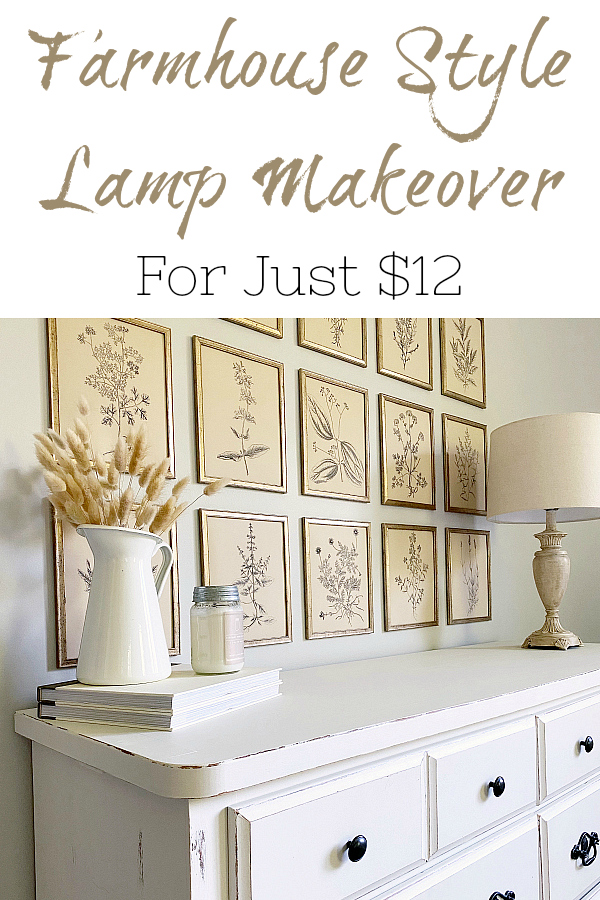 Farmhouse Style Lamp Makeover for only $12!