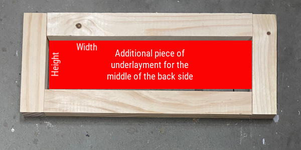 Measurements for extra underlayment on back of DIY Shaker Drawer Front