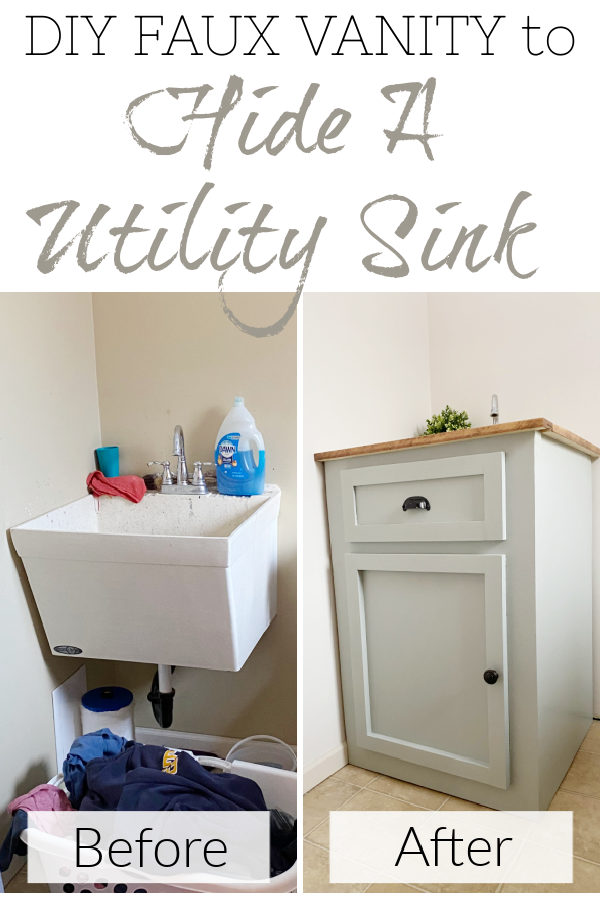 How to Hide A Utility Sink with a Faux Vanity
