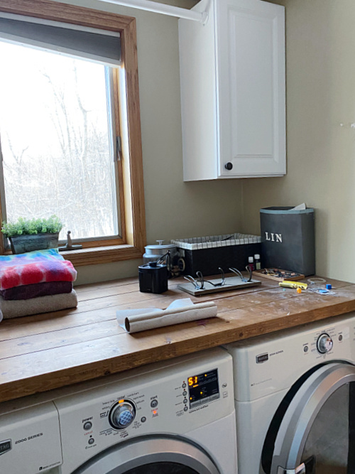 Laundry Room Before $100 Makeover