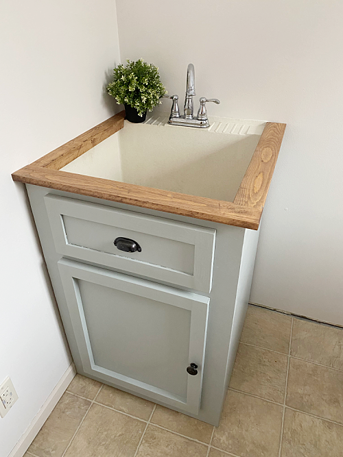 Faux Vanity to Hide Utility Sink. Top view