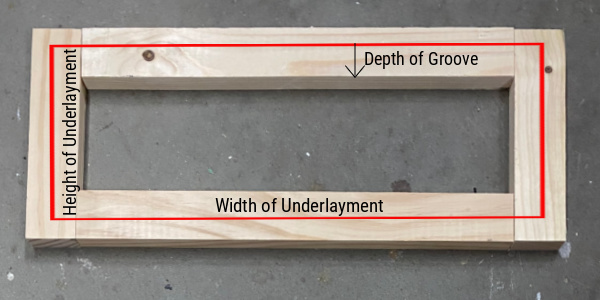 How to figure out the height and width of underlayment for DIY Shaker Drawer Front