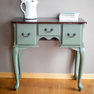 Three Drawer Small Vanity painted in Fusion Mineral Paint in the color Bayberry