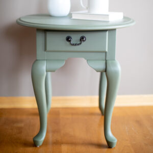 Small end table painted in the color Bayberry by Fusion Mineral Paint