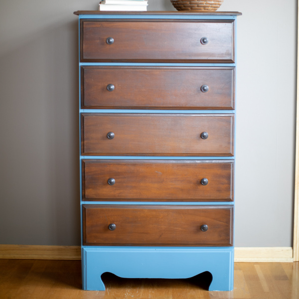 Blue Dresser with Wood Drawers Lemons, Lavender, & Laundry