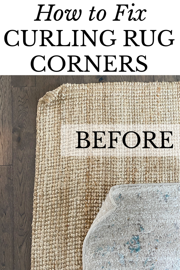 Curling rug corners before fixing them