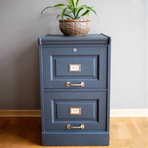 Filing Cabinet painted in latex paint in the color Ash