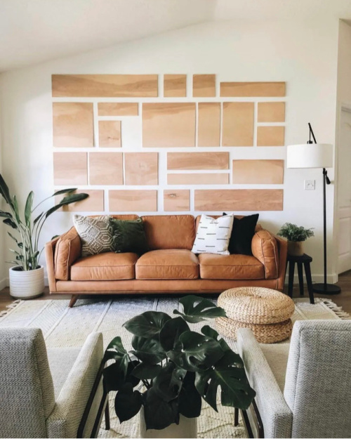 Plywood Accent Gallery Wall via Within the Grove