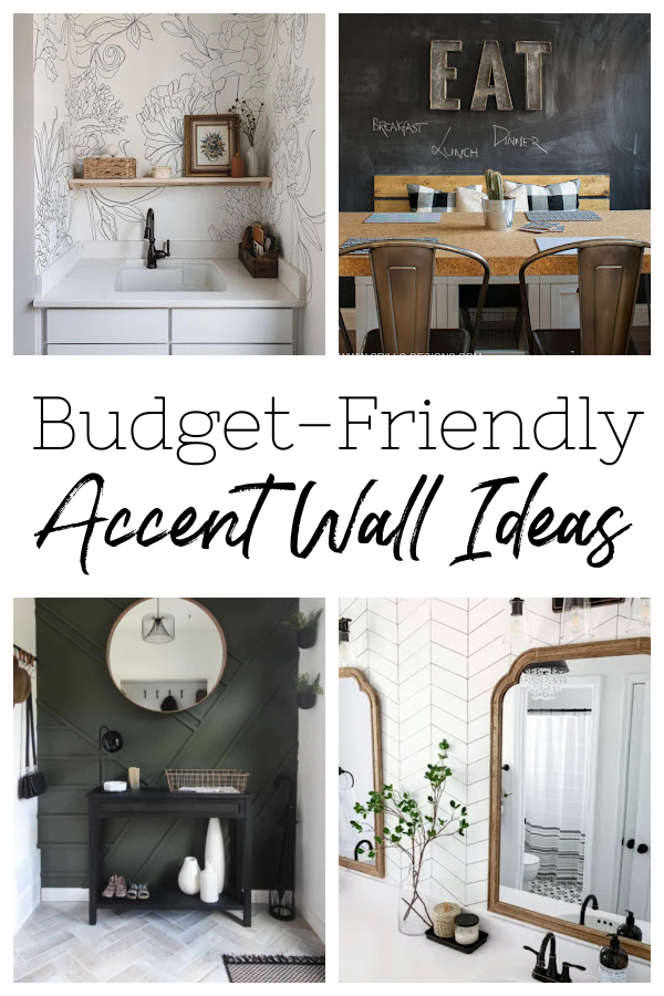 Budget-Friendly Accent Wall Ideas using everything from wood to a Sharpie marker to the side of a sponge to patterned wood