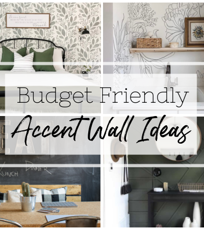 Budget Friendly Accent Wall Ideas using everything from a Sharpie to sponges to wood.