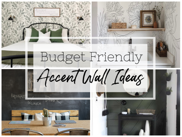 Budget Friendly Accent Wall Ideas using everything from a Sharpie to sponges to wood.