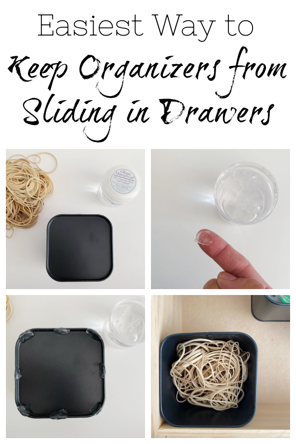 Keep organizers from sliding in drawers with this easy trick!