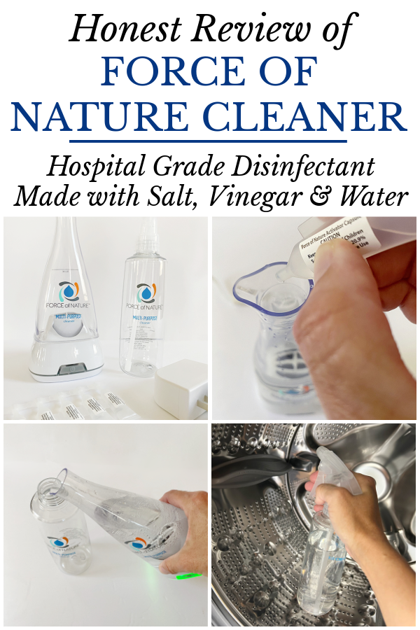 Collage of images showing how to make Force of Nature Cleaner