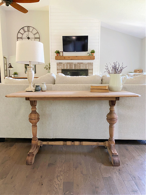 Table after being stripped with oven cleaner