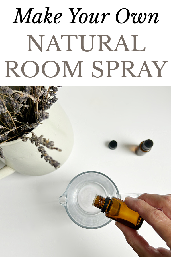Adding essential oil to an all natural DIY room spray recipe