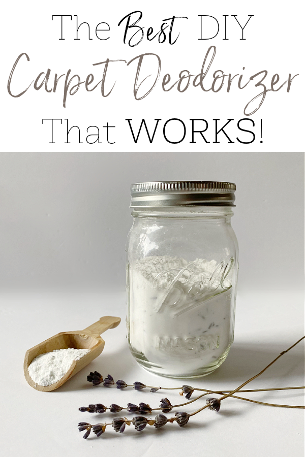 Homemade carpet deodorizer in mason jar