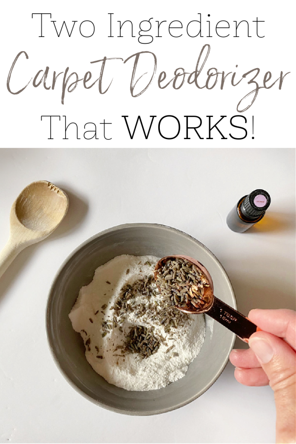 Adding dried lavender to a DIY Carpet Deodorizer