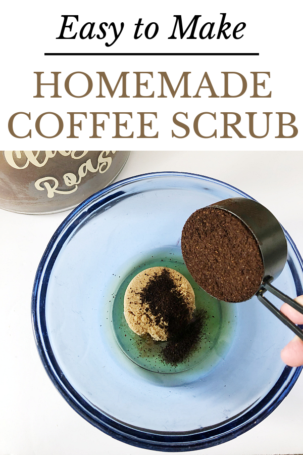 Adding coffee to a DIY coffee scrub recipe