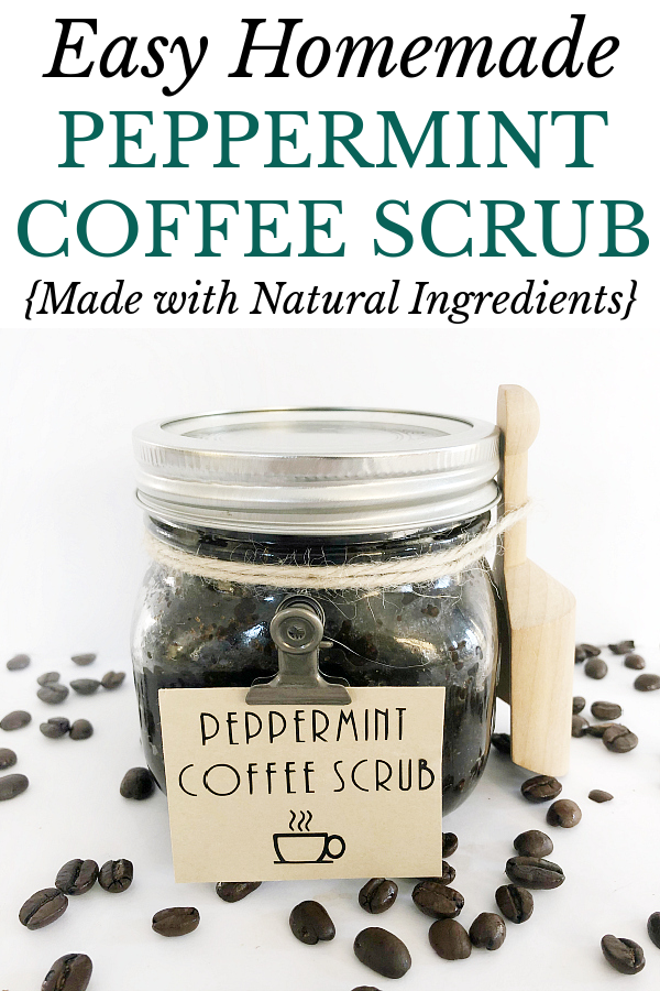 DIY Peppermint Coffee Scrub in a glass jar