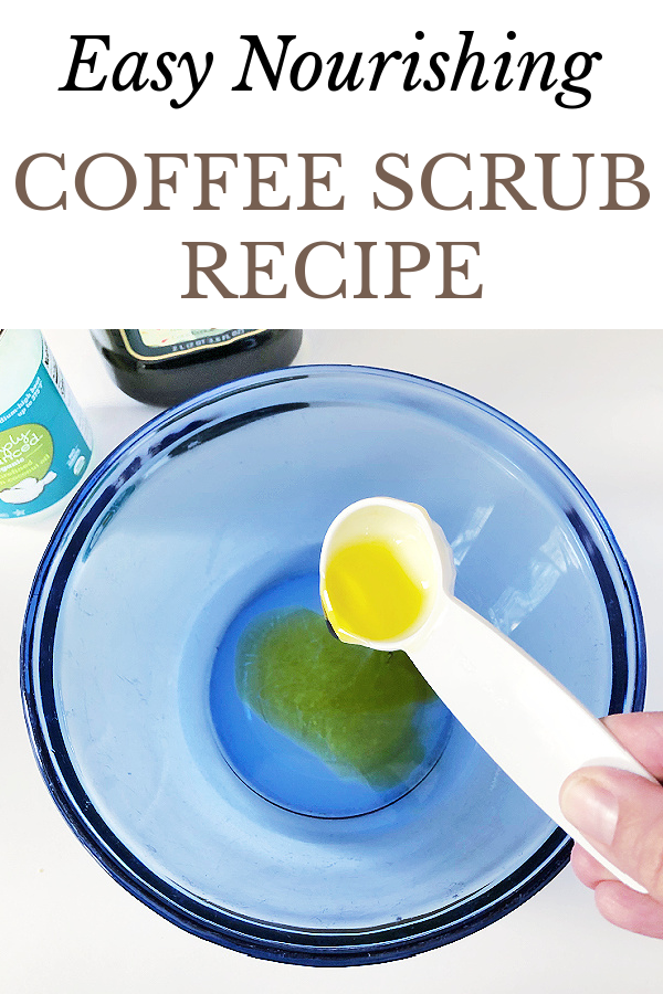 Adding oil to a DIY coffee scrub recipe