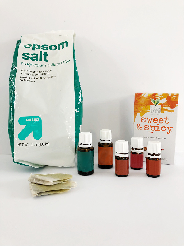 Foot Soak Ingredients for Sore Feet: Epsom Salt, essential oils, and tea