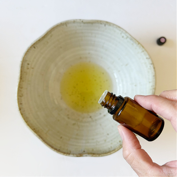 Adding lavender essential oil to DIY Sugar Scrub recipe
