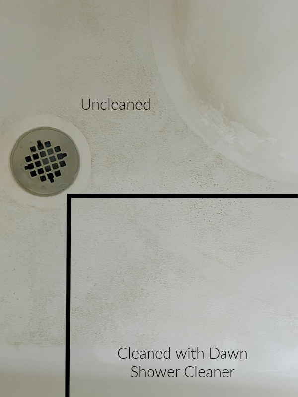 Before and After Shower Floor using Dawn