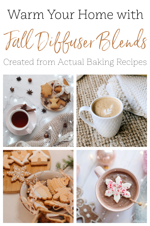 Fall diffuser blends created from actual baking recipes. These diffuser blends provide your home with the warm, spicy scents of fall. Perfect blends for the holidays as well.