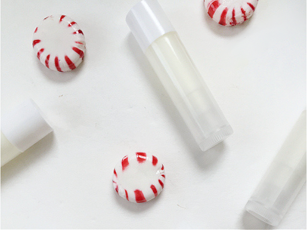 Homemade Lip Balm recipe made with four natural ingredients which help to nourish dry lips.