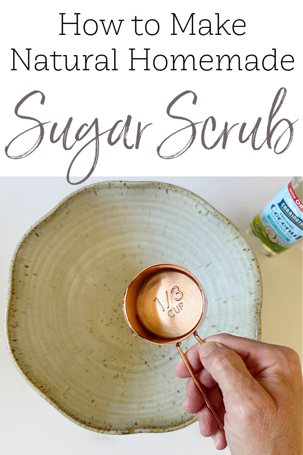 Adding coconut oil to a homemade lavender sugar scrub recipe