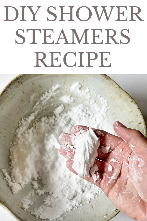 Shower steamer mixture holding shape in hand