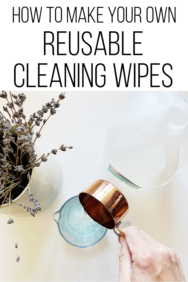 Adding distilled water to a DIY cleaning wipes recipe