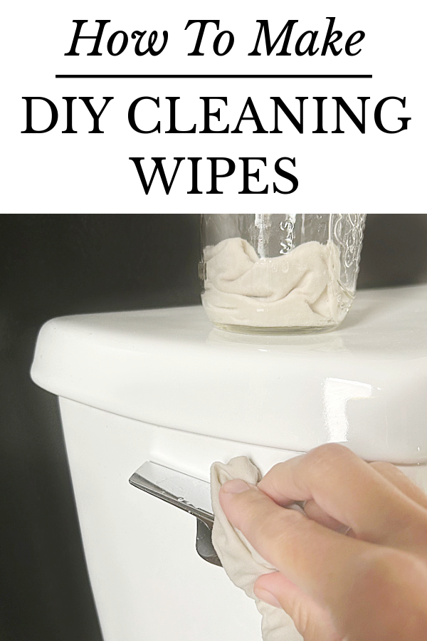 Cleaning toilet handle with DIY cleaning wipes