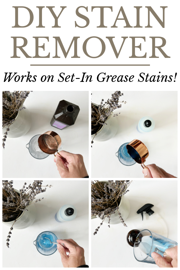 Collage of images showing how to make your own stain remover