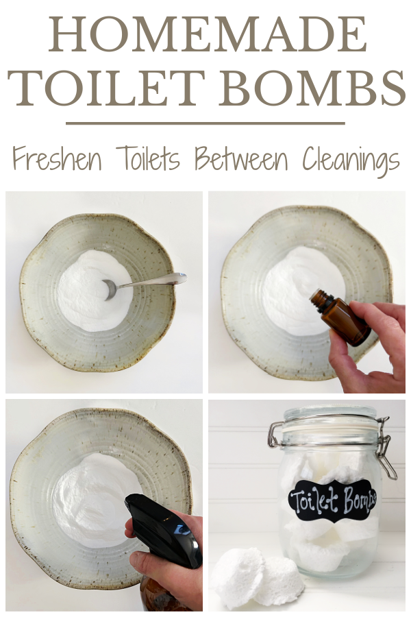 Collage showing how to make toilet bombs