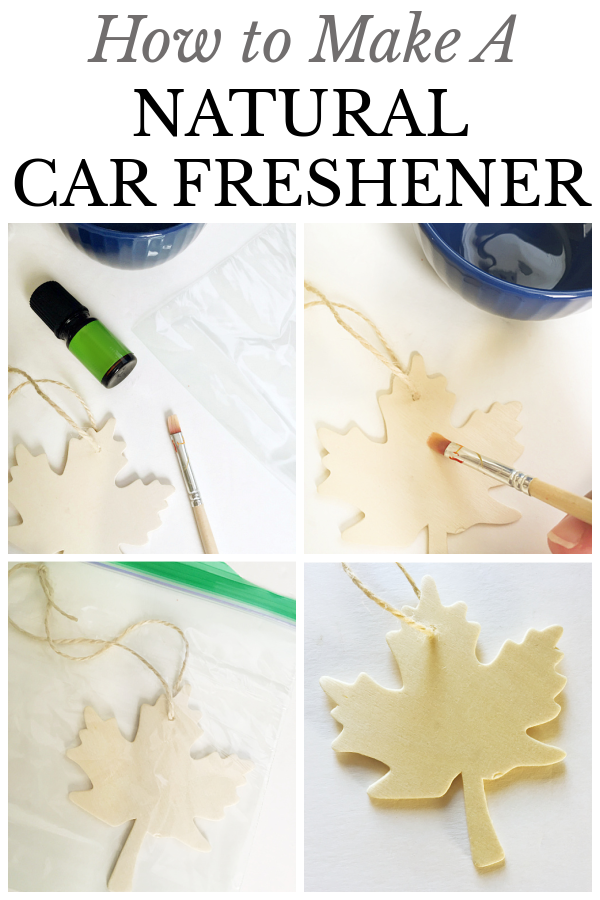 Collage of images showing how to make a natural car freshener