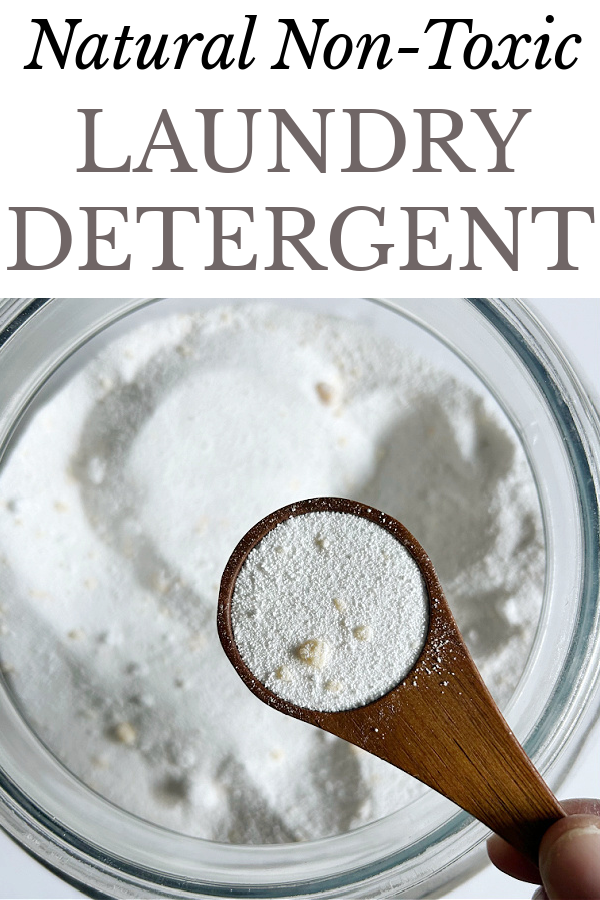 Scoop of natural homemade laundry detergent
