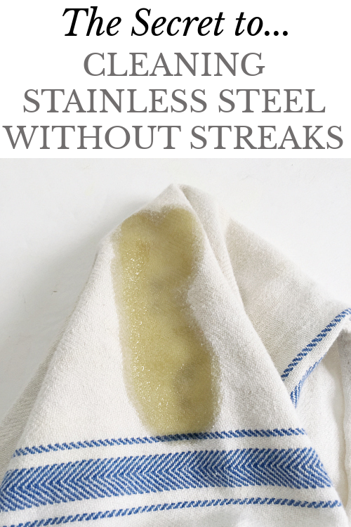 Oil on towel to clean stainless steel