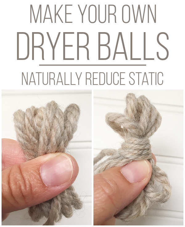 Wrapping wool yarn to make dryer balls