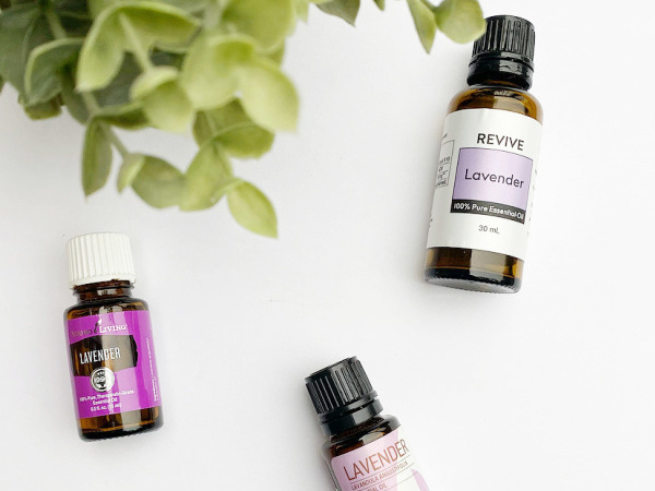 Various brands of lavender essential oil