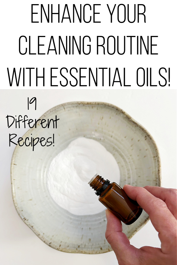 Adding essential oil to a bowl of baking soda