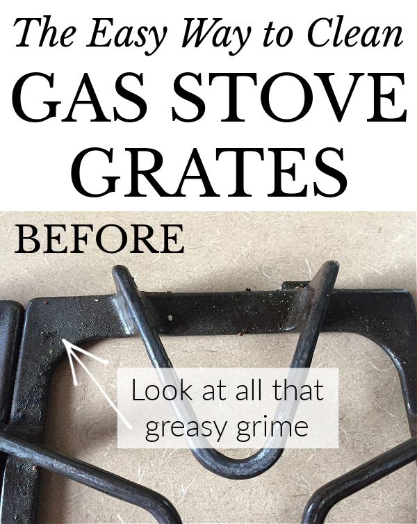 Gas stove grate prior to cleaning