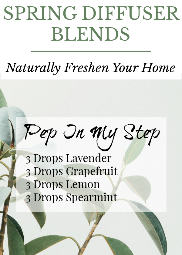 Recipe for a spring diffuser blend using Lavender, Grapefruit, Lemon and Spearmint