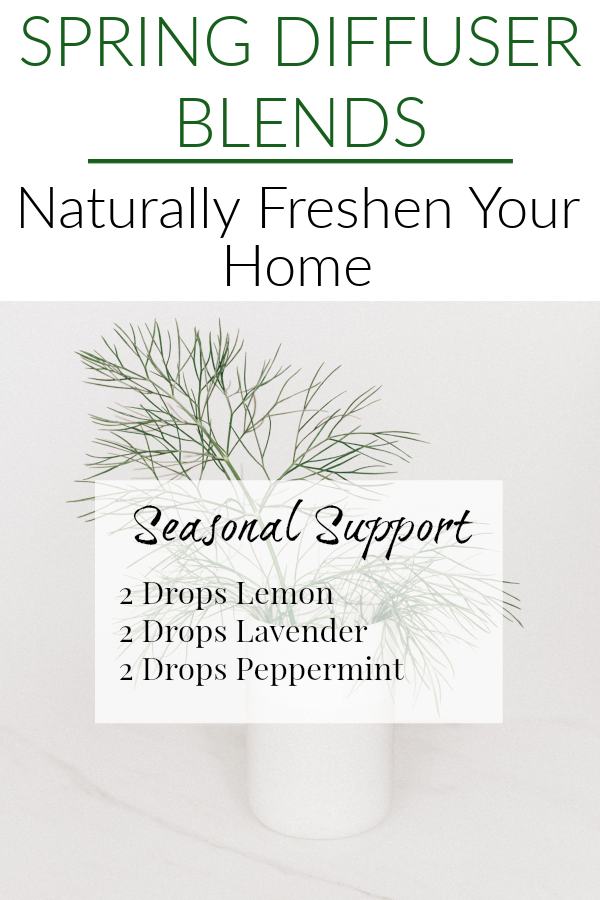Seasonal support diffuser blend for spring and summer using lemons, lavender and peppermint