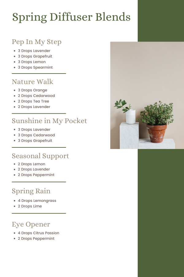 Spring Diffuser Blends to naturally freshen your home