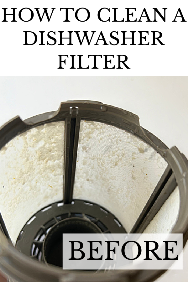 Dishwasher filter before cleaning