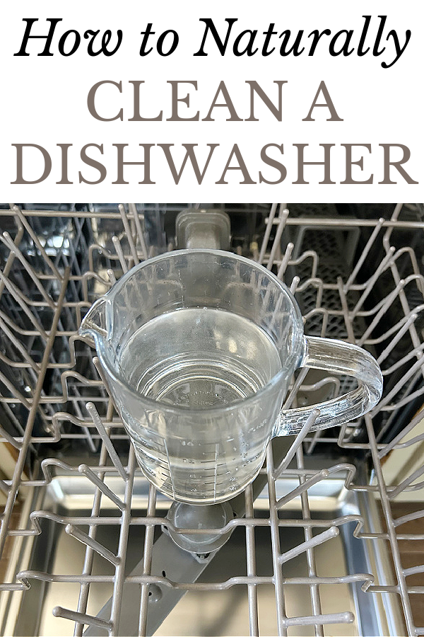 Vinegar in measuring cup to clean dishwasher