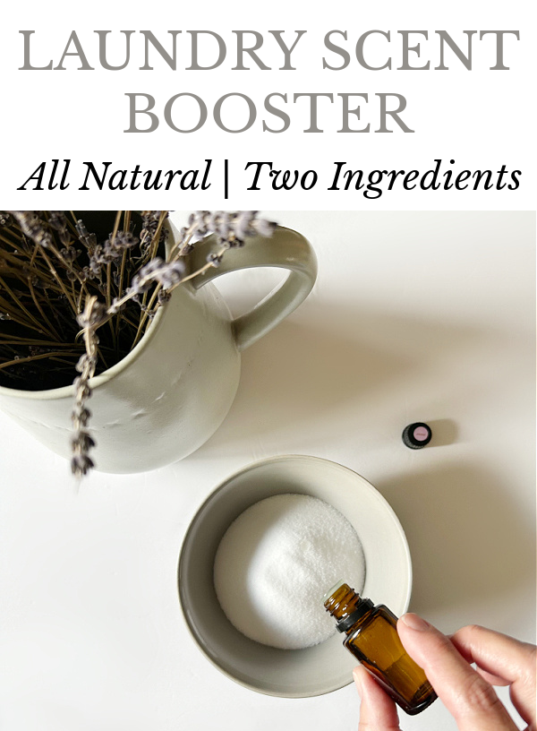 Adding essential oil to a natural laundry scent booster recipe