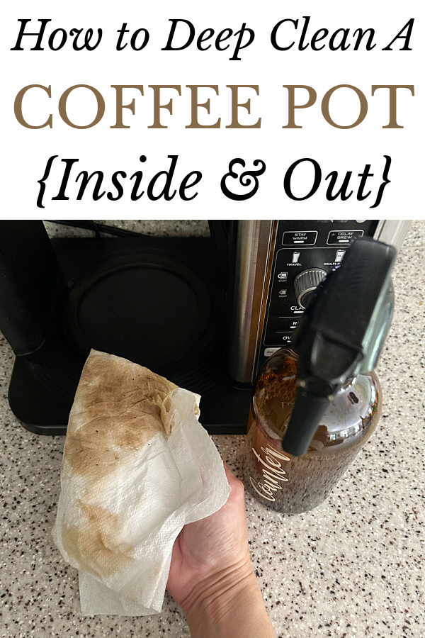 Wiping coffee burner with paper towel
